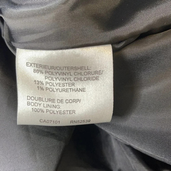 VINTAGE Utex Vinyl Trench Rain Coat Grey Snake Print Waterproof Mobwife Size M - Picture 6 of 9